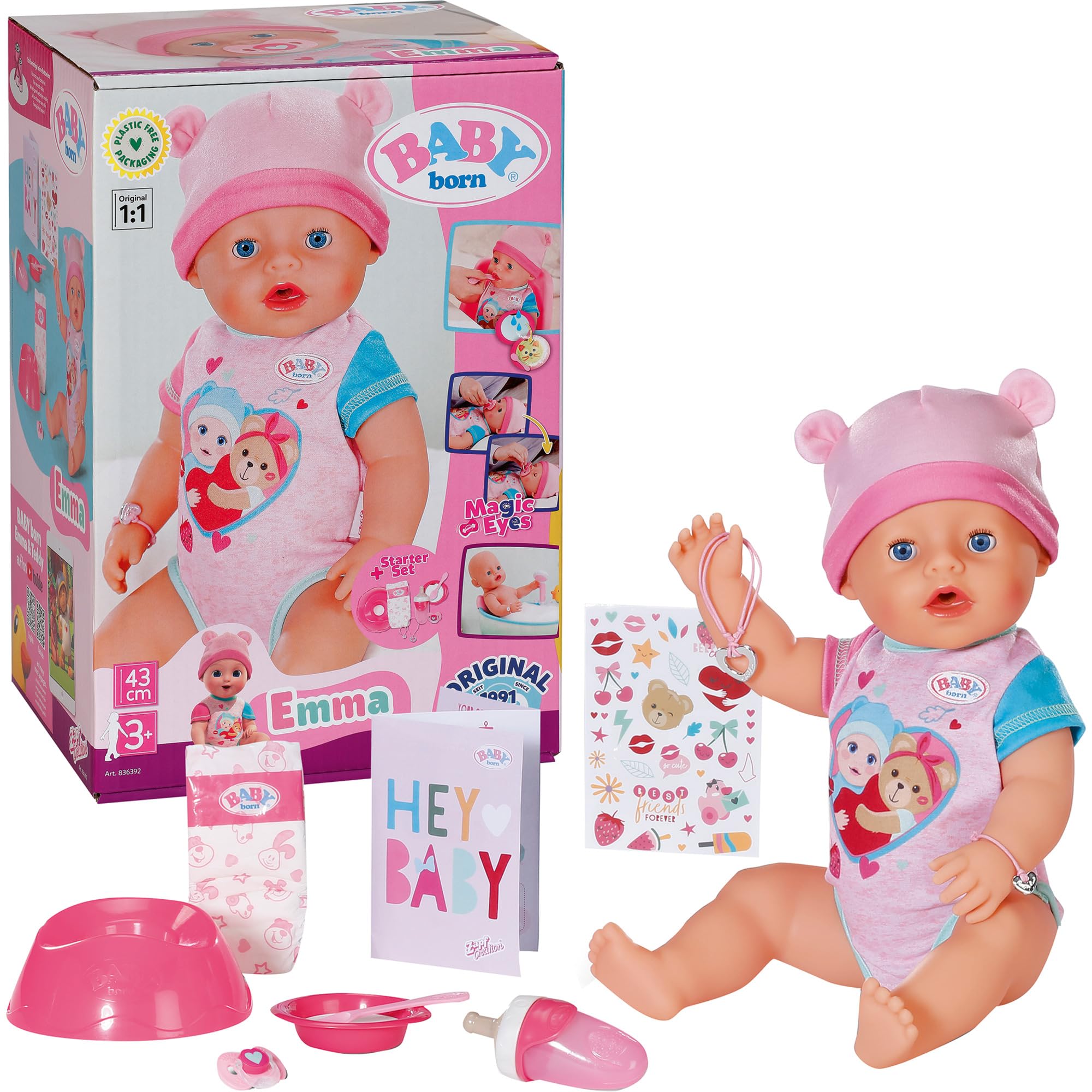 Amazon.com: BABY born Emma - 43 cm Baby Doll - 10 Functions